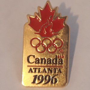 CANADA Maple Leaf Torch Logo Olympic Pin 1996